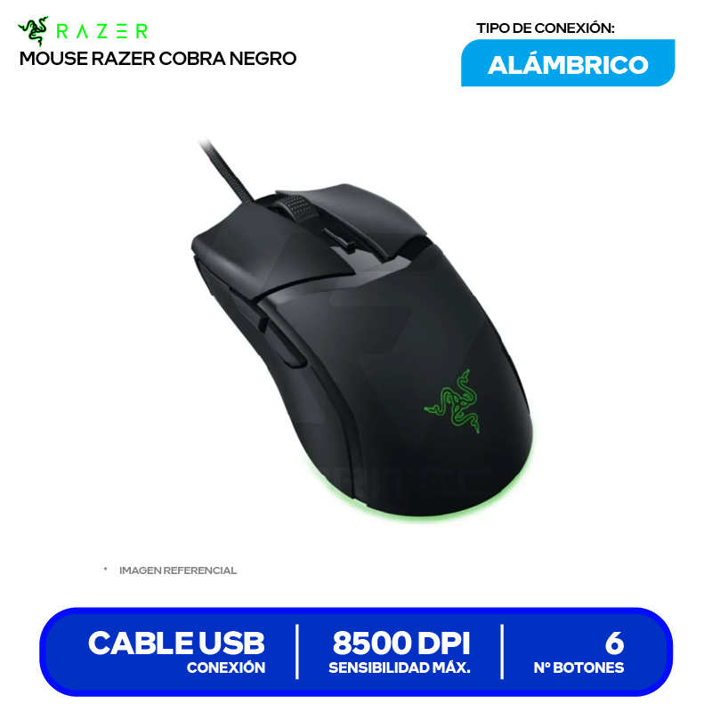 Mouse Gamer Razer  Cobra  (RZ01-04650100-R3U1) Negro, 8500 DPI