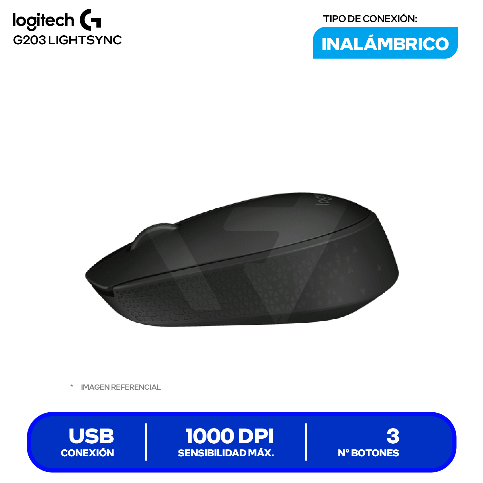 Mouse Inalámbrico Logitech M170 (910-004940) Negro, 1000 DPI