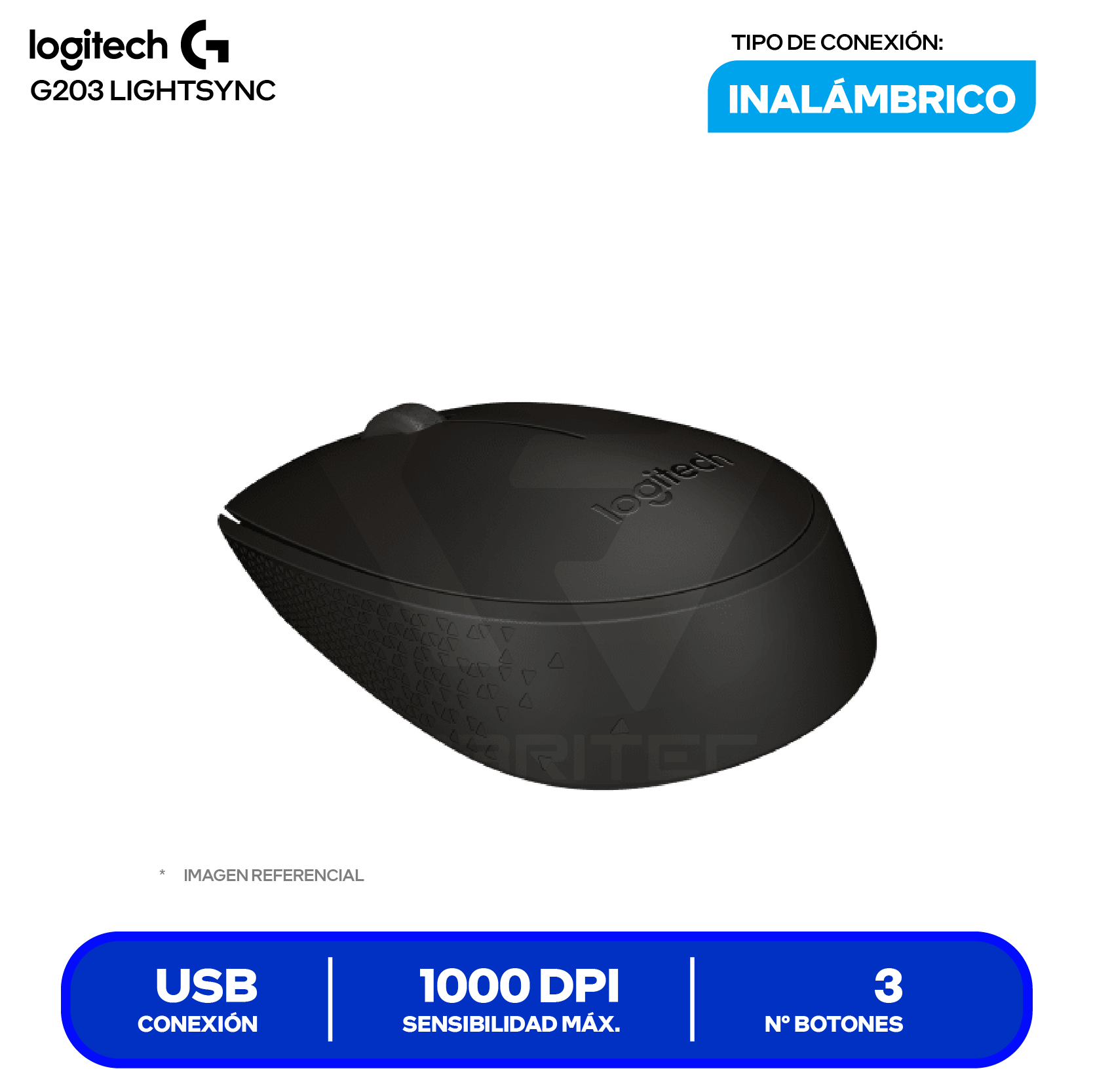 Mouse Inalámbrico Logitech M170 (910-004940) Negro, 1000 DPI