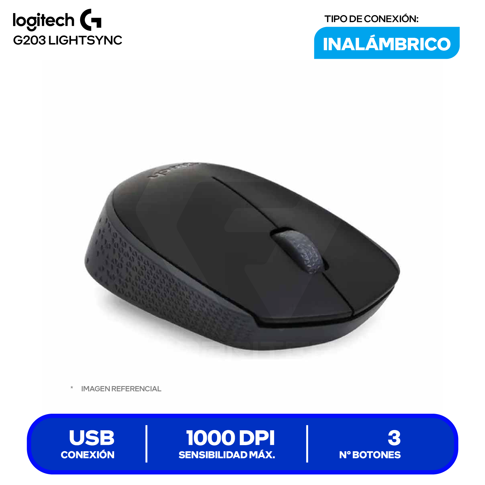 Mouse Inalámbrico Logitech M170 (910-004940) Negro, 1000 DPI