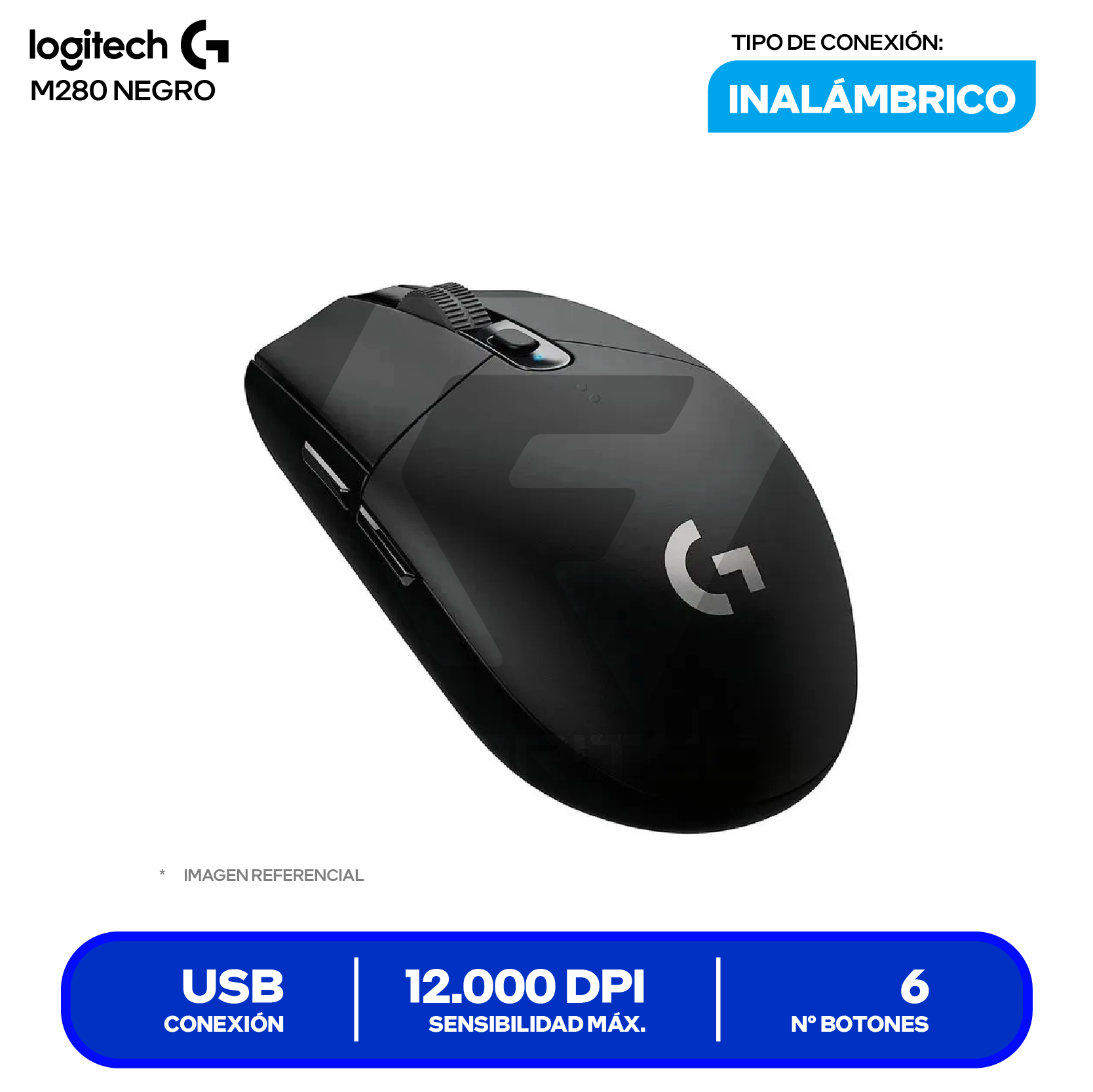 Mouse Gamer Inalámbrico Logitech G305 Lightspeed (910-005281) Negro, 12.000 DPI