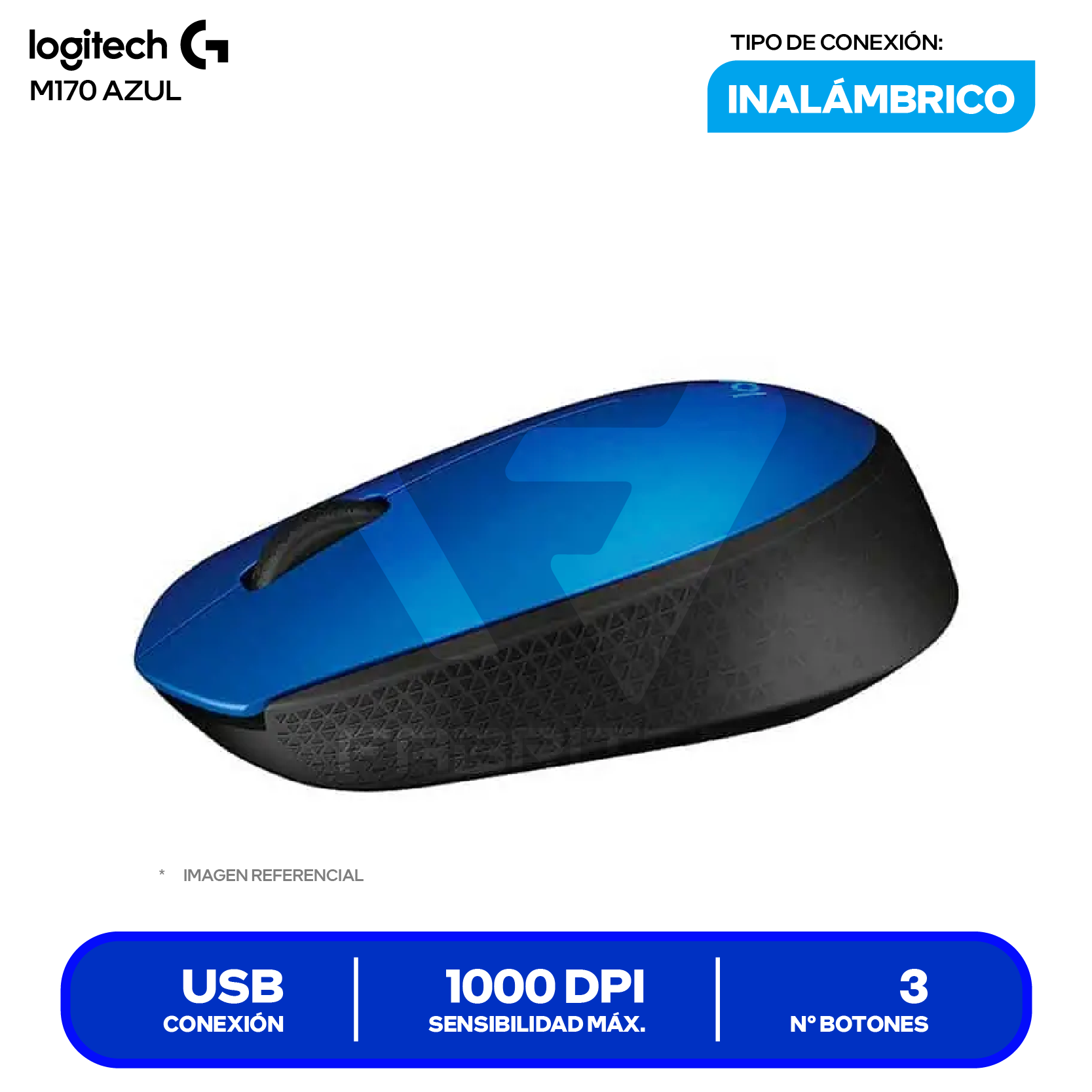 Mouse Gamer Inalámbrico Logitech (910-004800) Azul, 1000 DPI