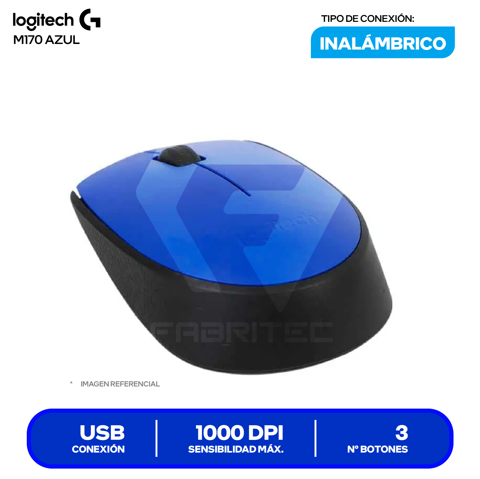 Mouse Gamer Inalámbrico Logitech (910-004800) Azul, 1000 DPI