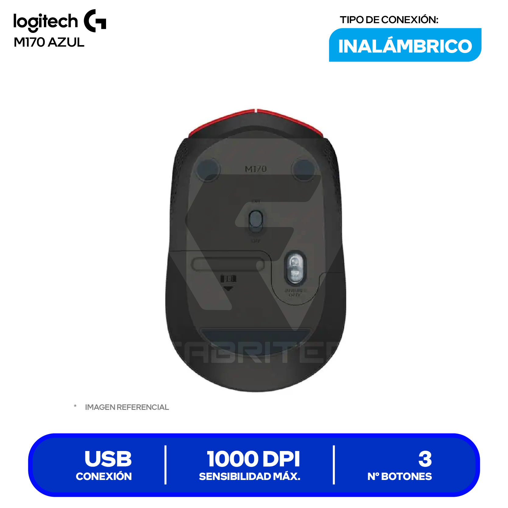 Mouse Gamer Inalámbrico Logitech (910-004800) Azul, 1000 DPI