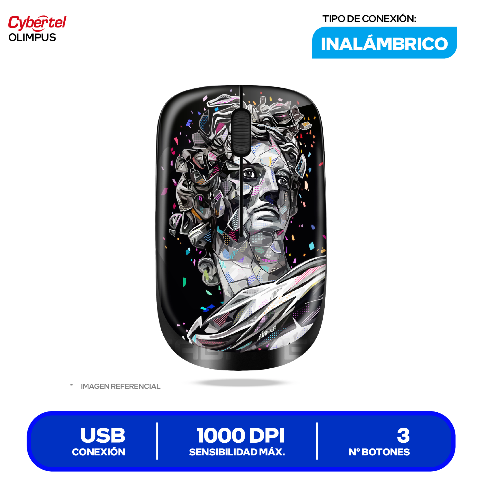 Mouse Inalámbrico Cybertel Olimpus (CYB M323) 1000 DPI