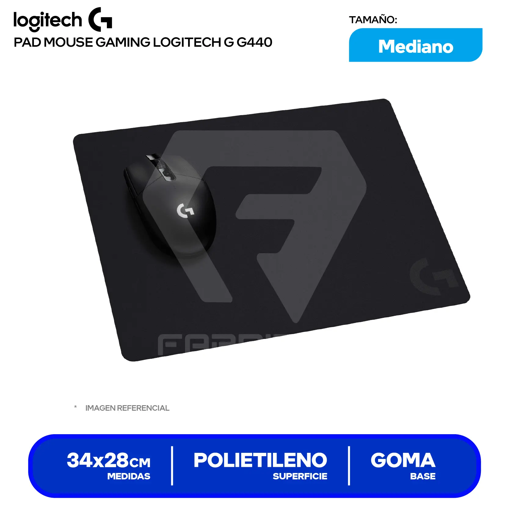 Pad Mouse Gamer Logitech G440 (943-000790) M, 340 x 280 x 3mm