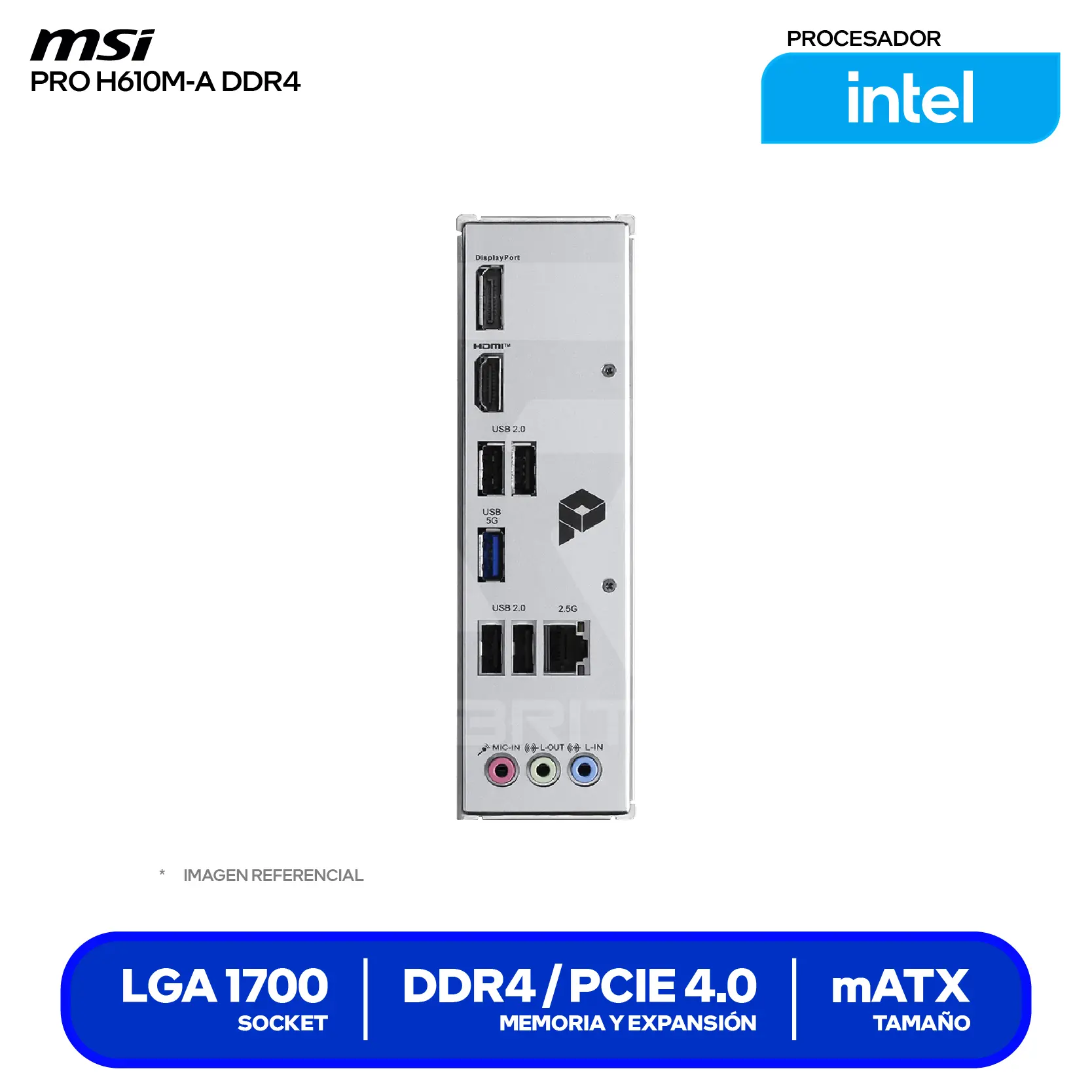 Placa madre MSI PRO H610M-A (PRO H610M-A DDR4) LGA1700, DDR4, mATX