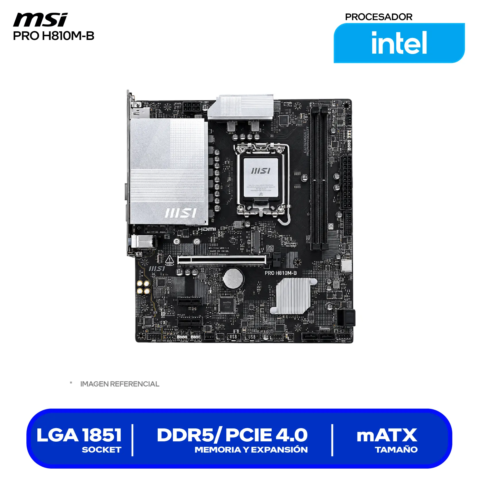 Placa madre MSI Pro H810M-B (PRO H810M-B) LGA1851, DDR5, mATX