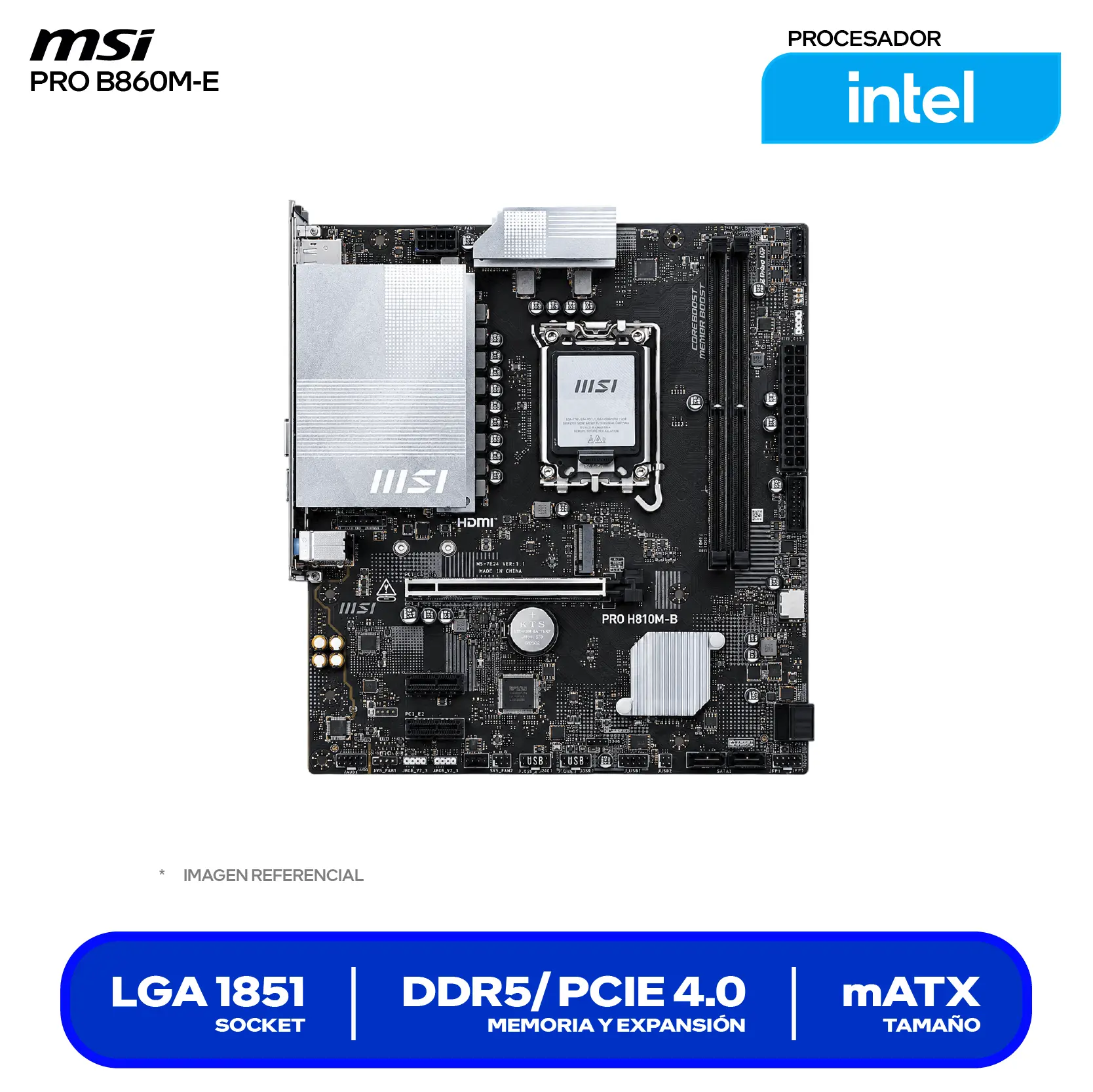 Placa madre MSI Pro B860M-E (PRO B860M-E) LGA1851, DDR5, mATX