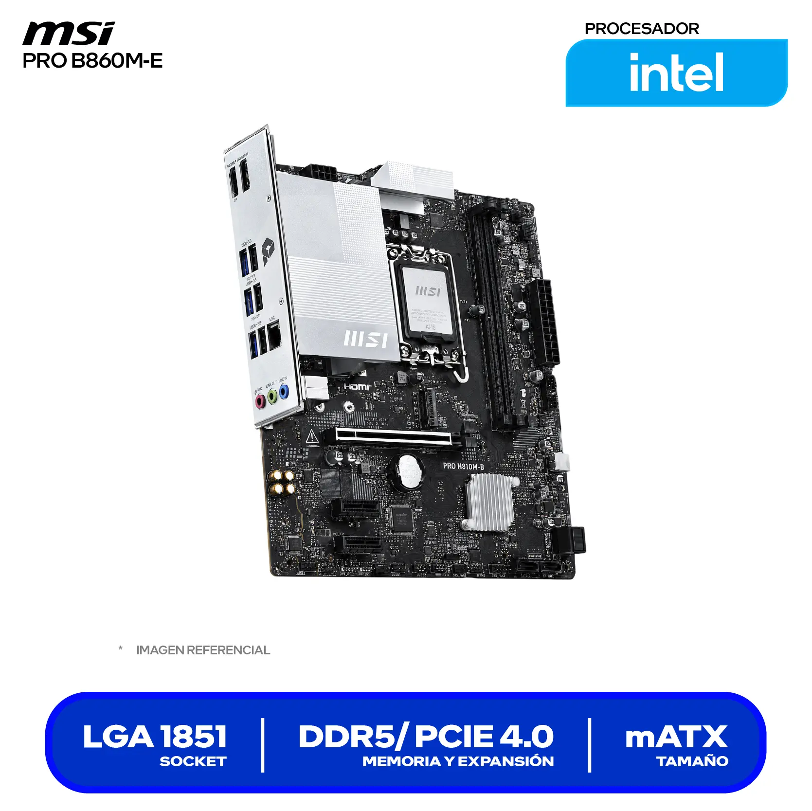 Placa madre MSI Pro B860M-E (PRO B860M-E) LGA1851, DDR5, mATX