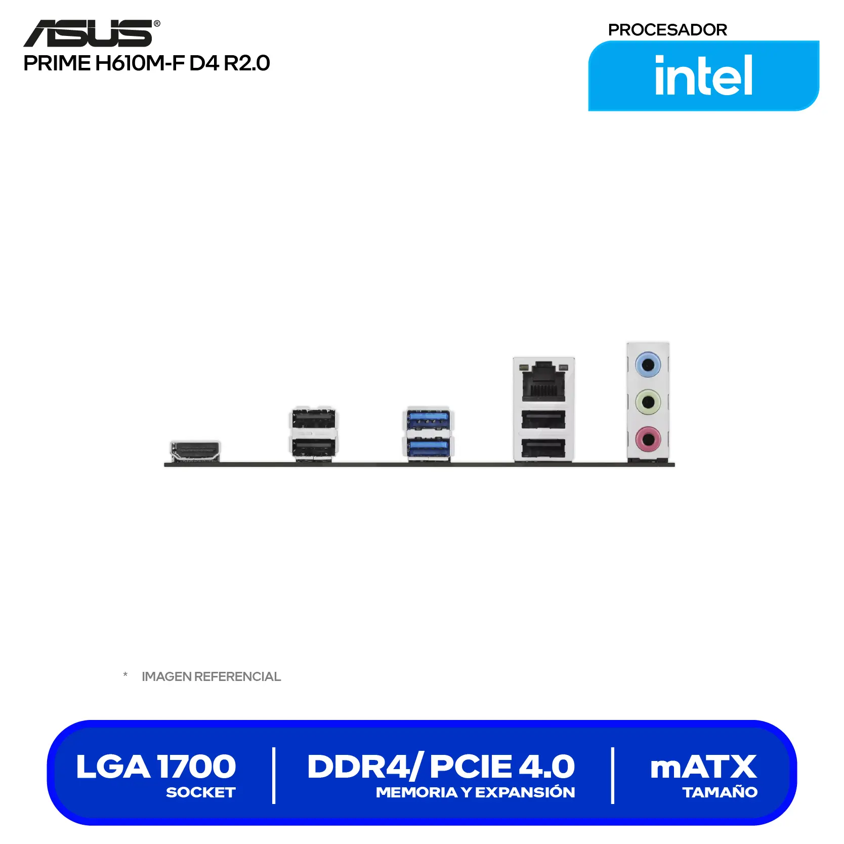 Placa Madre Asus Prime H610M-F D4 R2.0 (90MB1H70-M0EAY0) LGA1700, DDR4, mATX