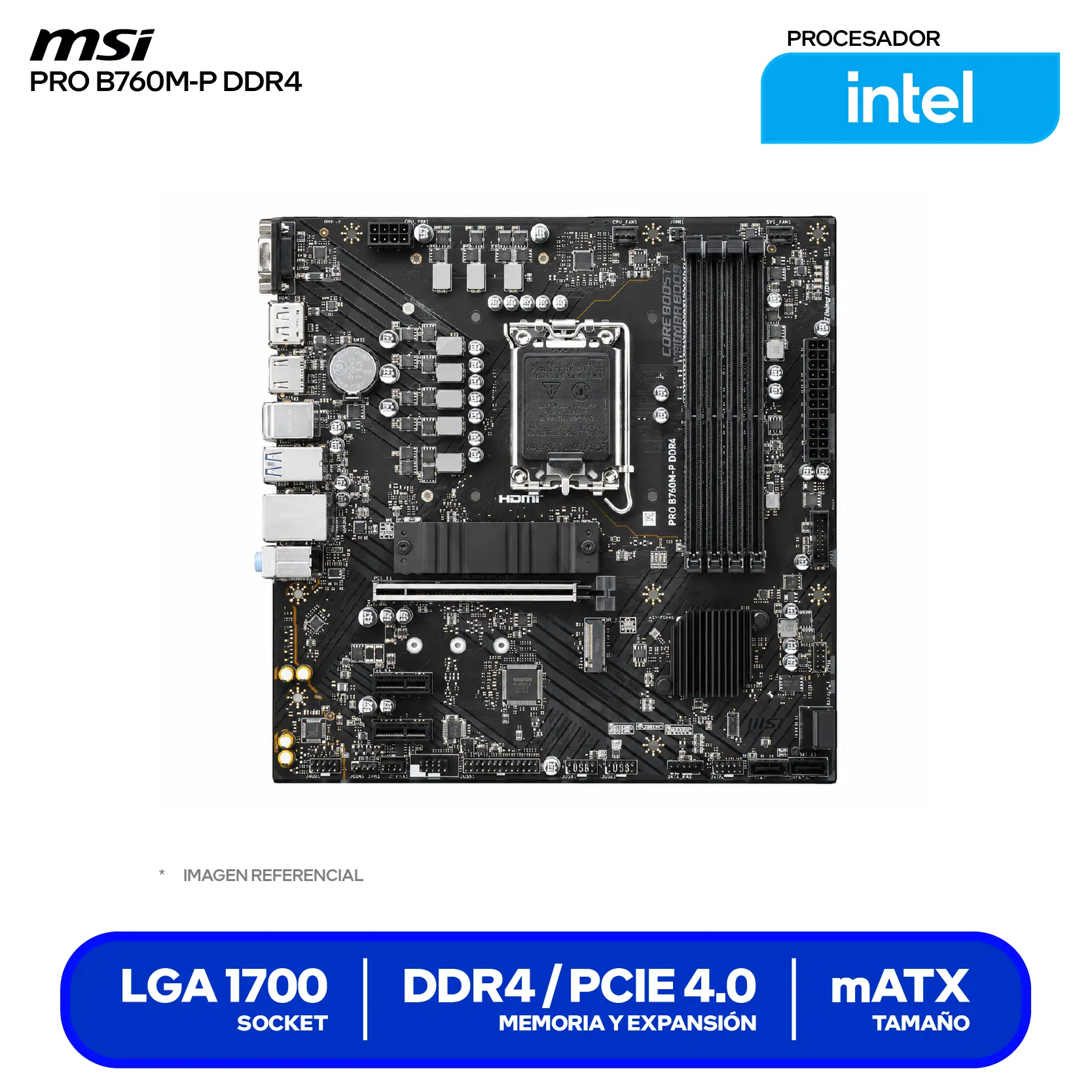 Placa Madre MSI PRO B760M-P DDR4 (PRO B760M-P DDR4) DDR4, mTX, LGA1700