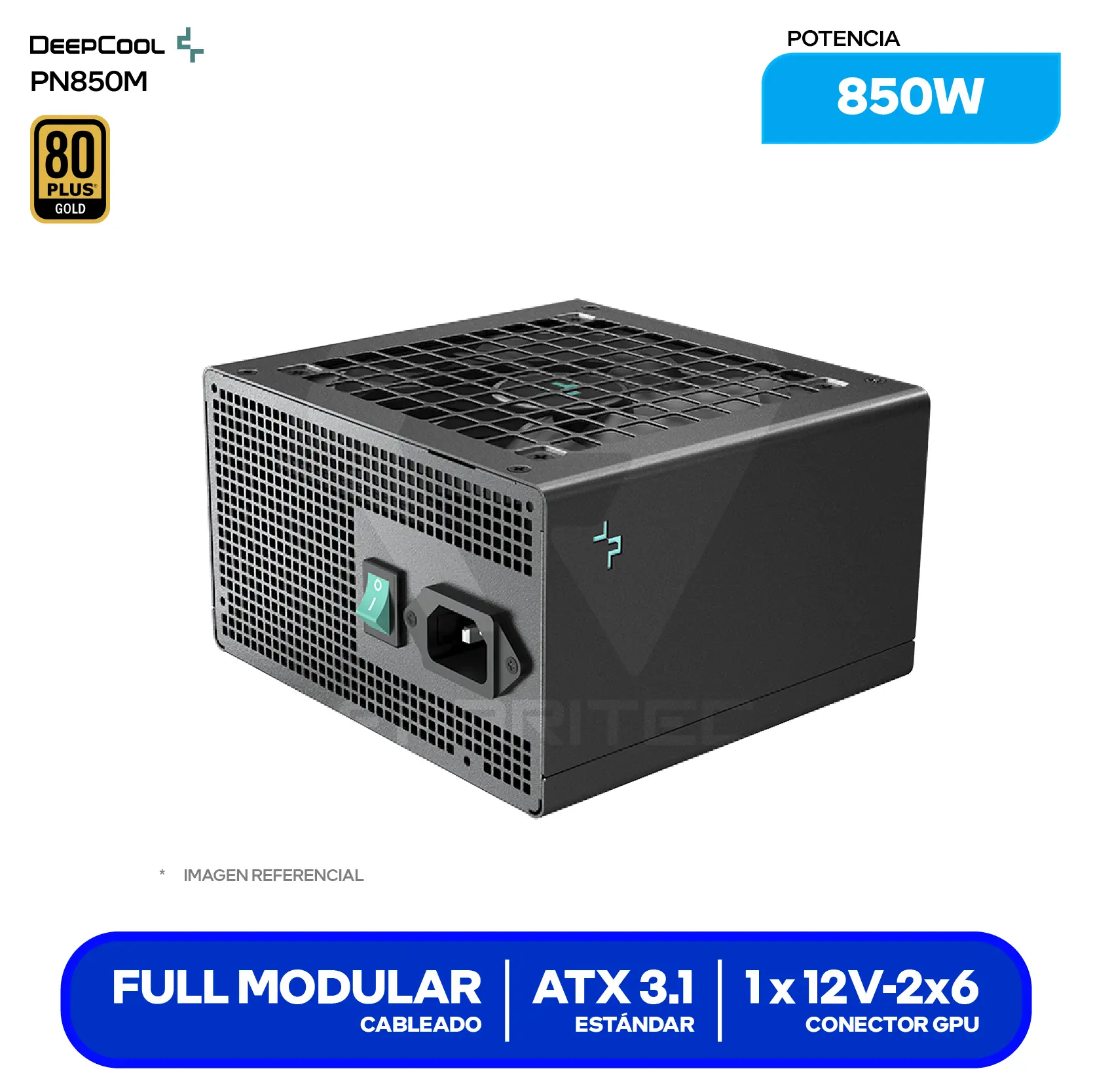 Fuente de Poder DeepCool PN850M 850W (R-PN850M-FC0B-JGUS) 80 Plus Gold, Full Modular