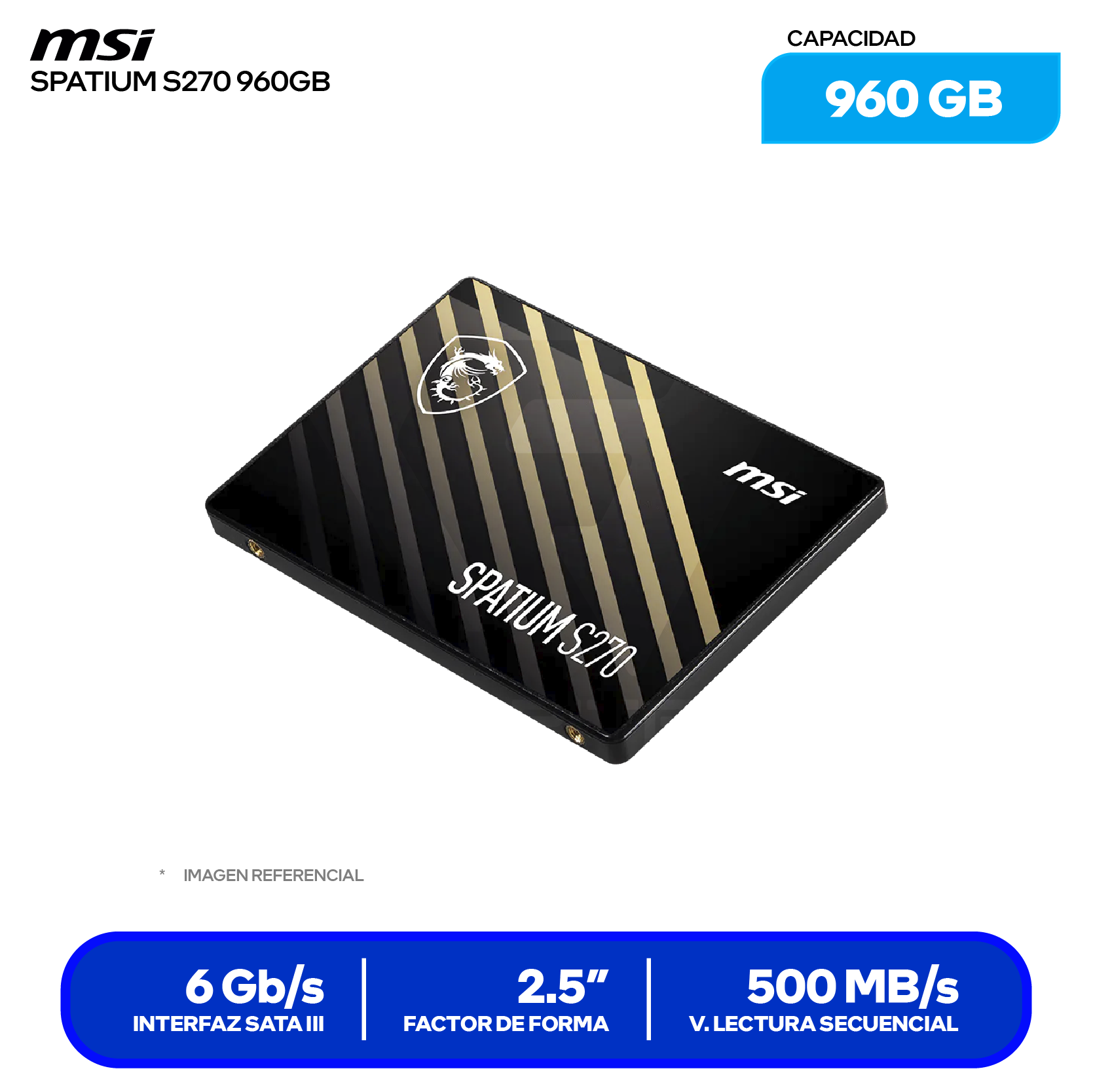 SSD MSI SPATIUM S270 960GB (SPATIUM S270 960GB) SATA 2.5"