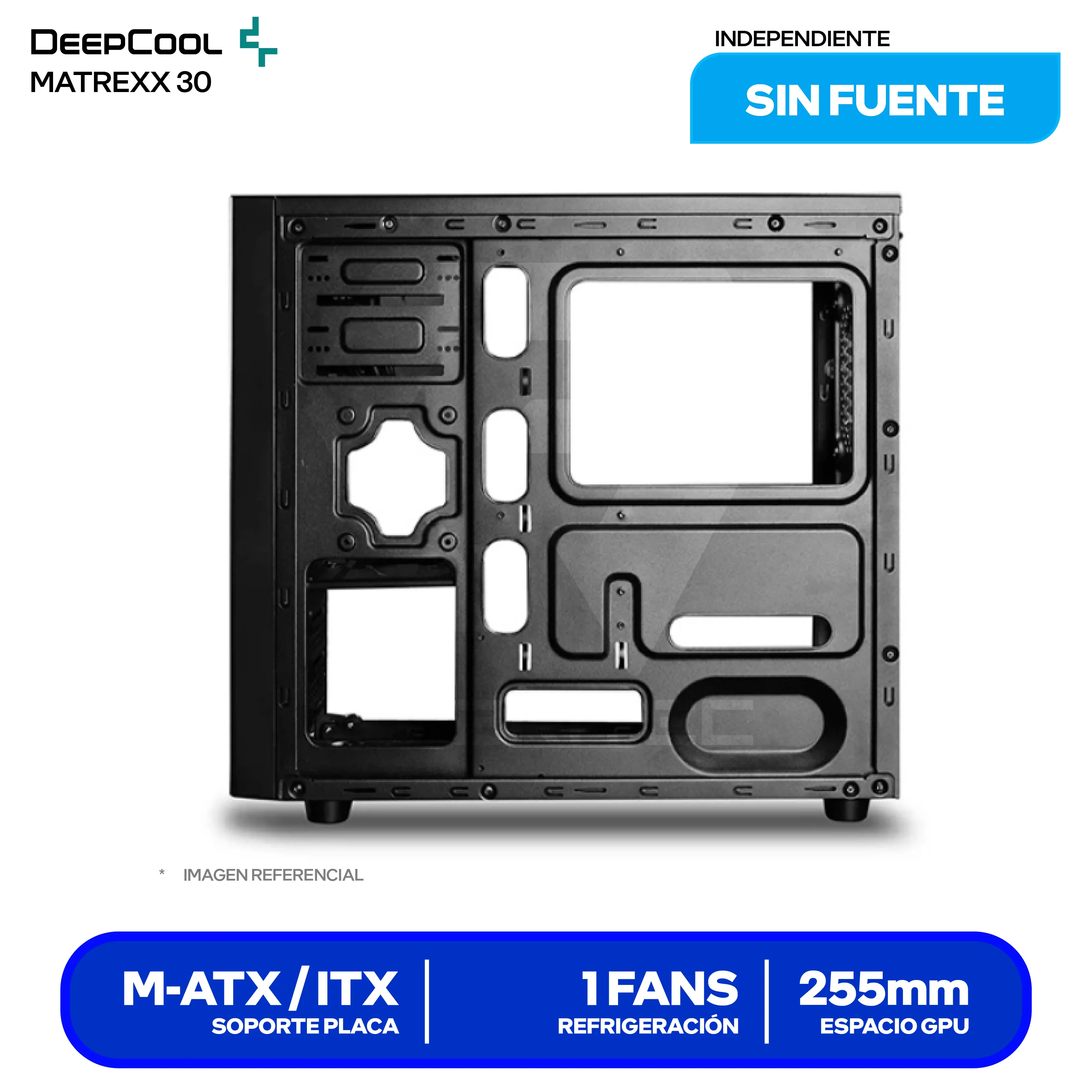 Case DeepCool Matrexx 30 (DP-MATX-MATREXX30) Sin Fuente, Vidrio Templado, 1 Fan