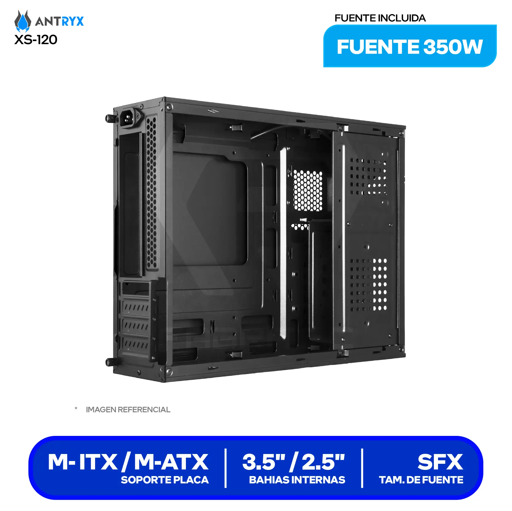 Case Slim Antryx Xtreme XS-120 (AC-XS120K-350CP) Con fuente de 350W