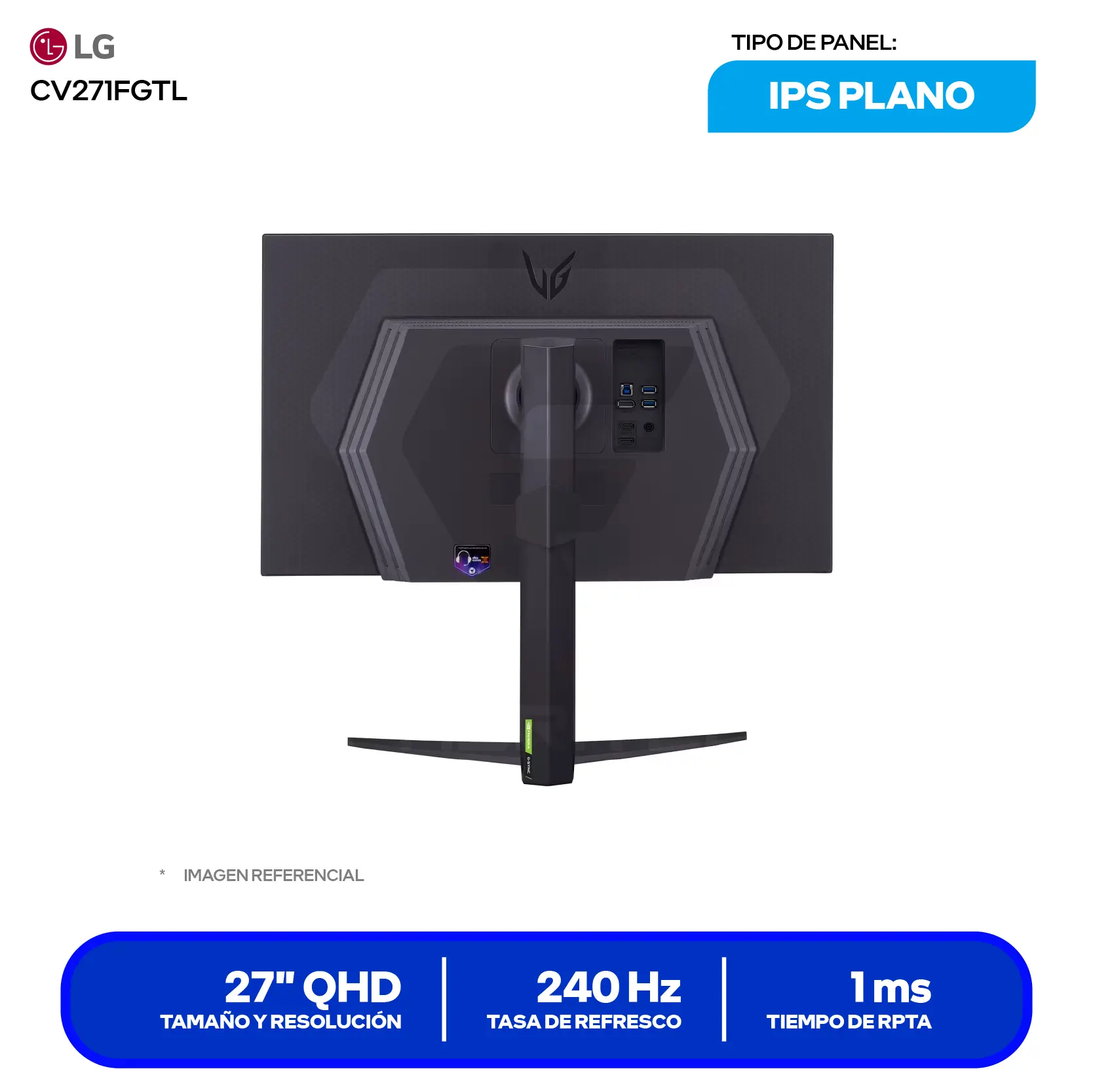Monitor Gamer LG UltraGear 27" (27GR83Q-B) QHD, IPS, 240Hz, 1ms