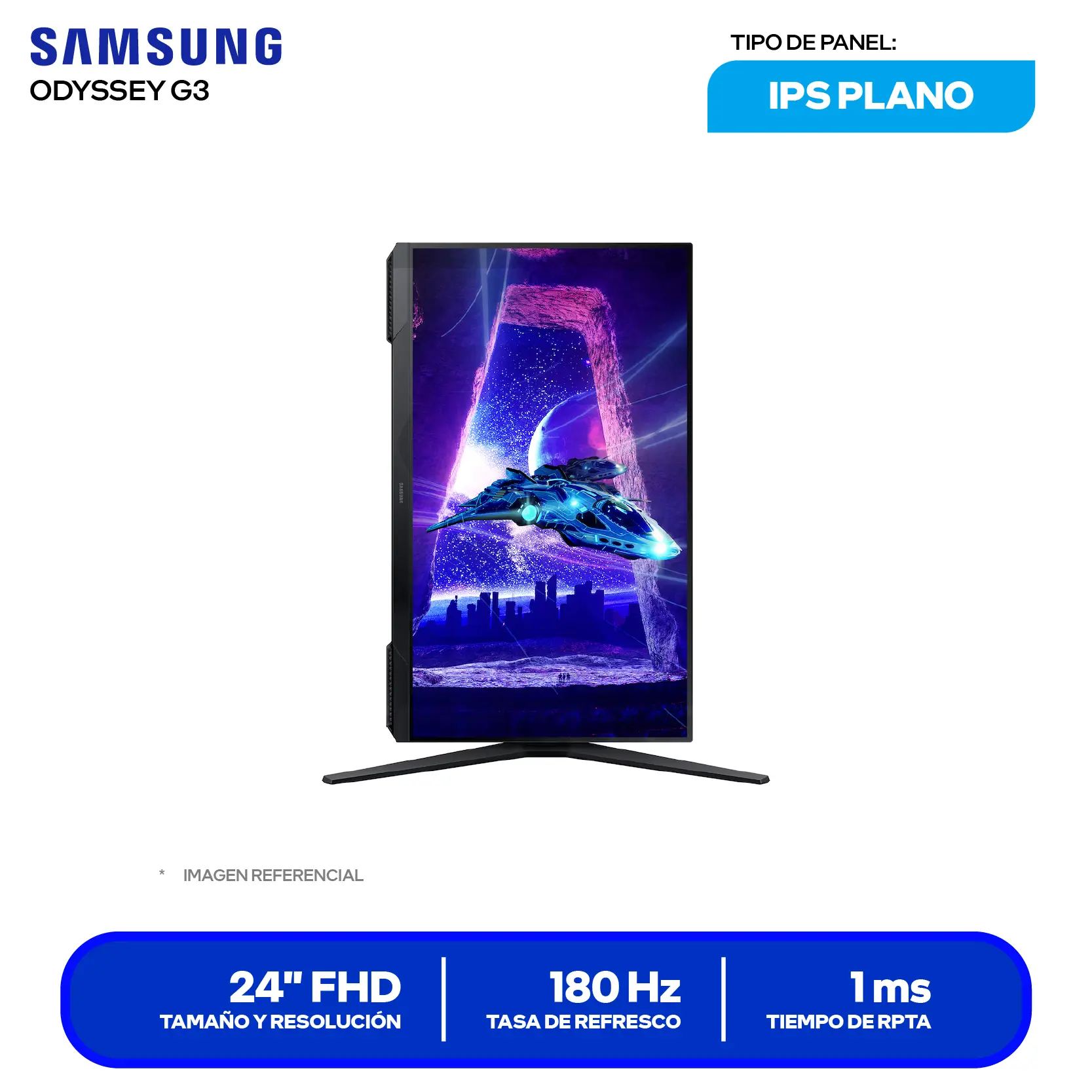 Monitor Gamer Samsung Odyssey G3 27" (LS24DG300ELXPE) FHD, VA, 180Hz, 1ms