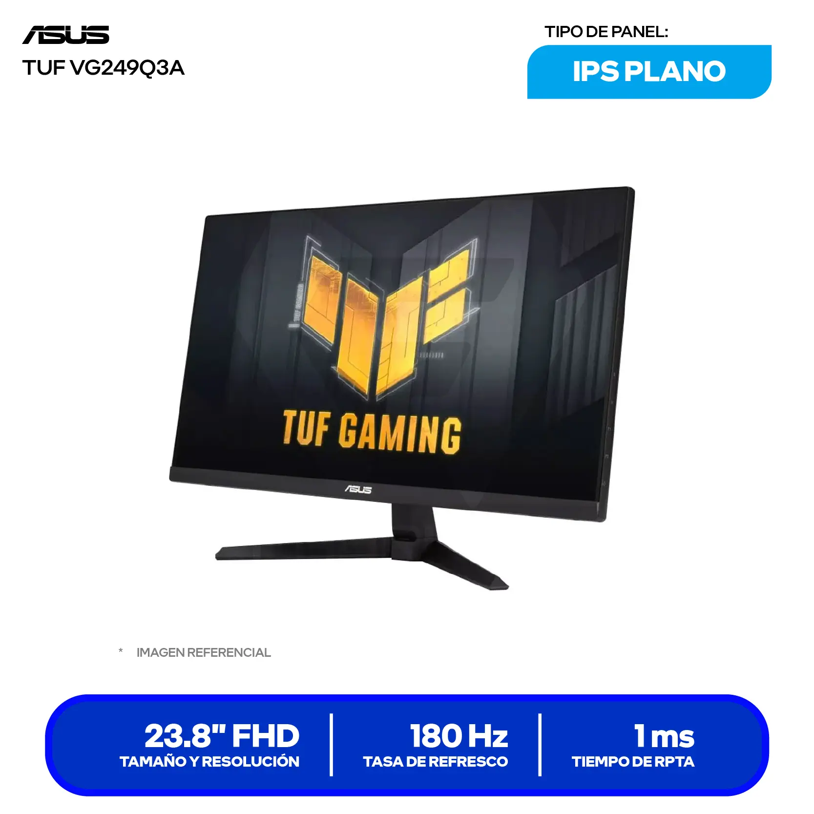 Monitor Gamer ASUS TUF Gaming 24" (VG249Q3A) FHD, IPS, 180Hz, 1ms