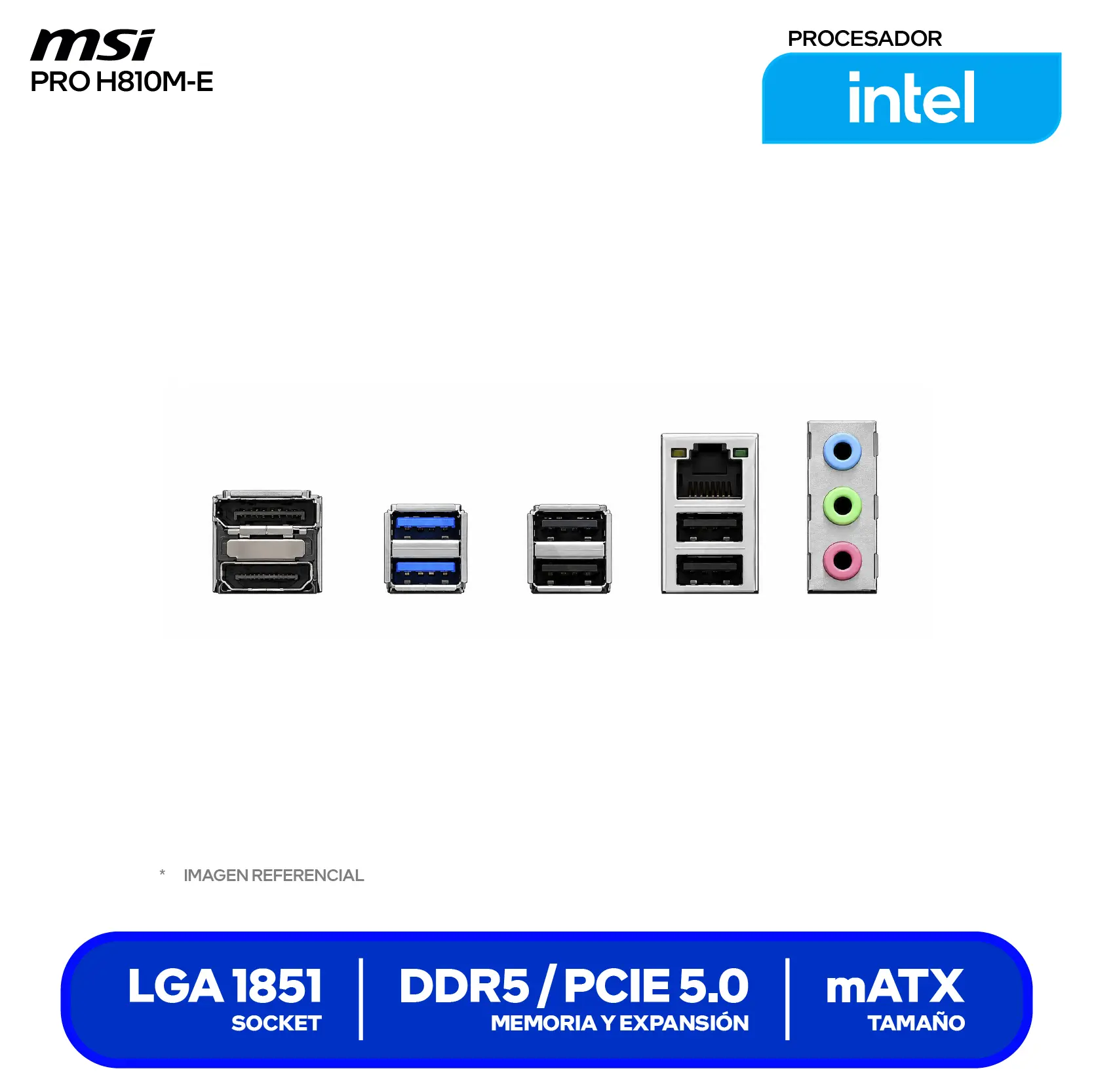 Placa Madre MSI PRO H810M-E (PRO H810M-E) LGA1851, DDR5, Micro ATX