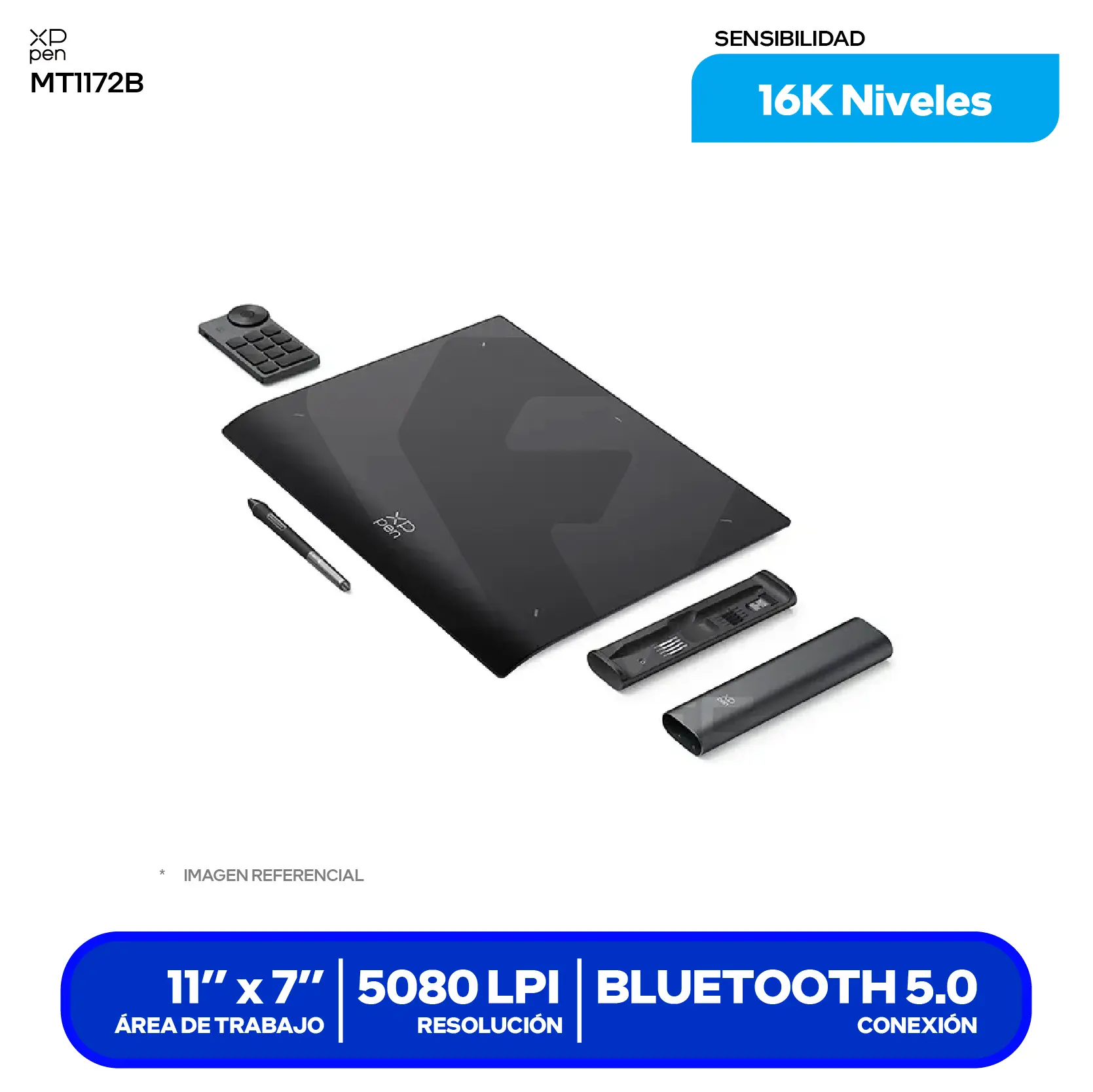 Tableta Gráfica XP-Pen Deco Pro LW Gen 2 11x7" (819020655) Bluetooth, USB-C, Con lápiz