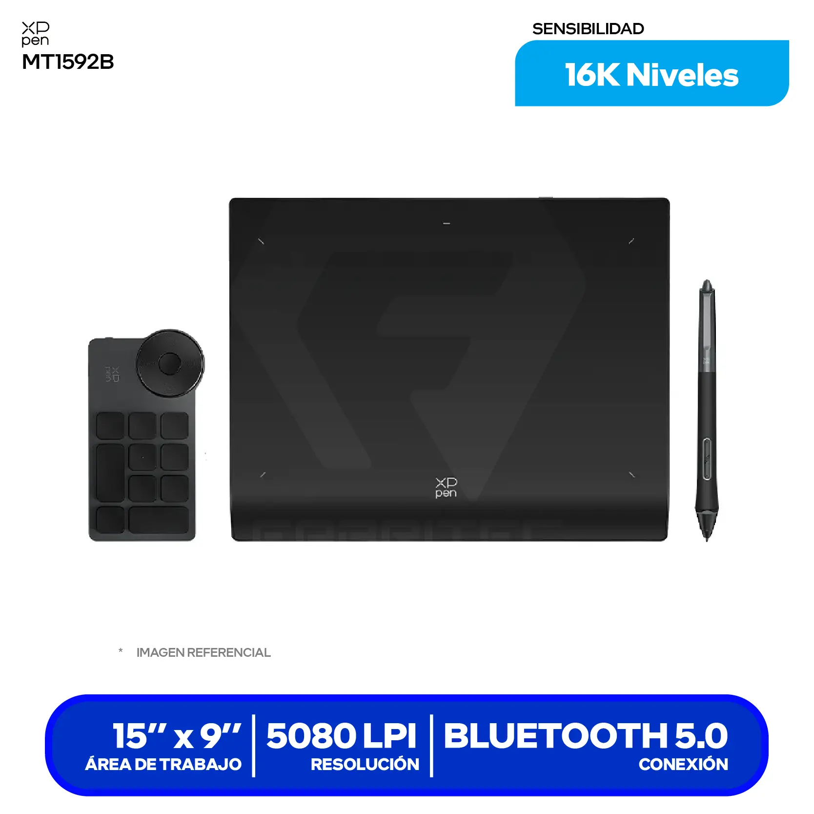 Tableta Gráfica XP-Pen Deco Pro XLW Gen 2 15x9" (819020659) Bluetooth, USB-C, Con lápiz