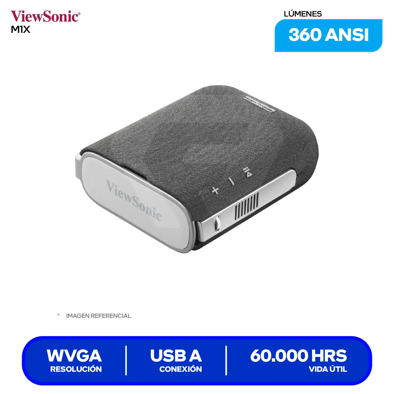 Proyector ViewSonic M1X (VS19530), Ultraportátil LED, Altavoces Harman Kardon, Batería de 4 Horas