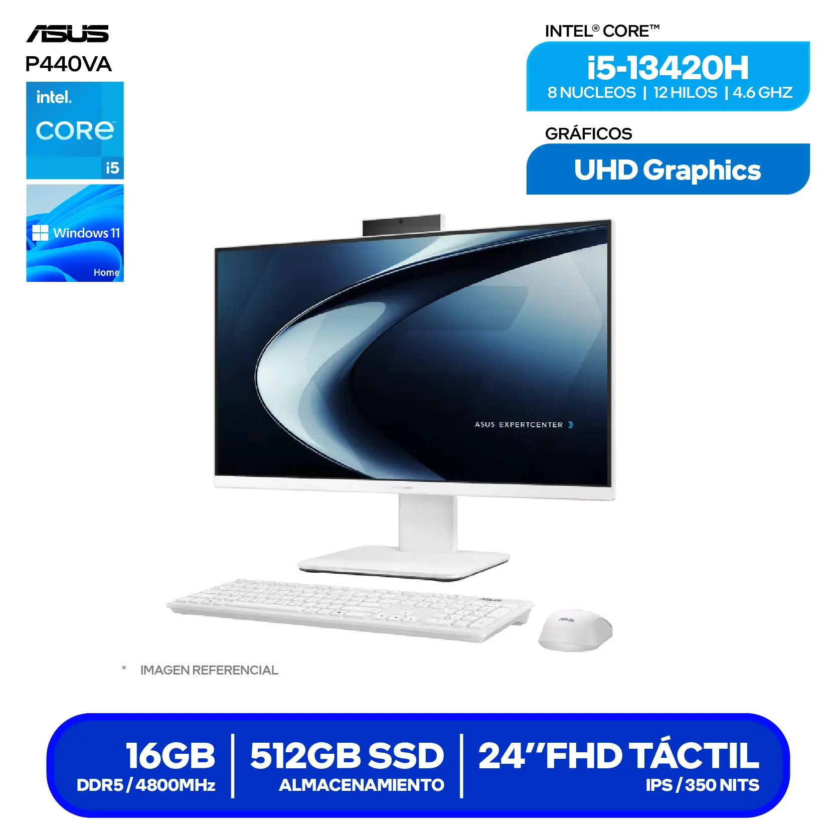 AIO ASUS ExpertCenter P400 (90PT03X7-M0020DO) Intel Core i5-13420H, RAM 8GB DDR5, 24" FHD, Windows 11 Home