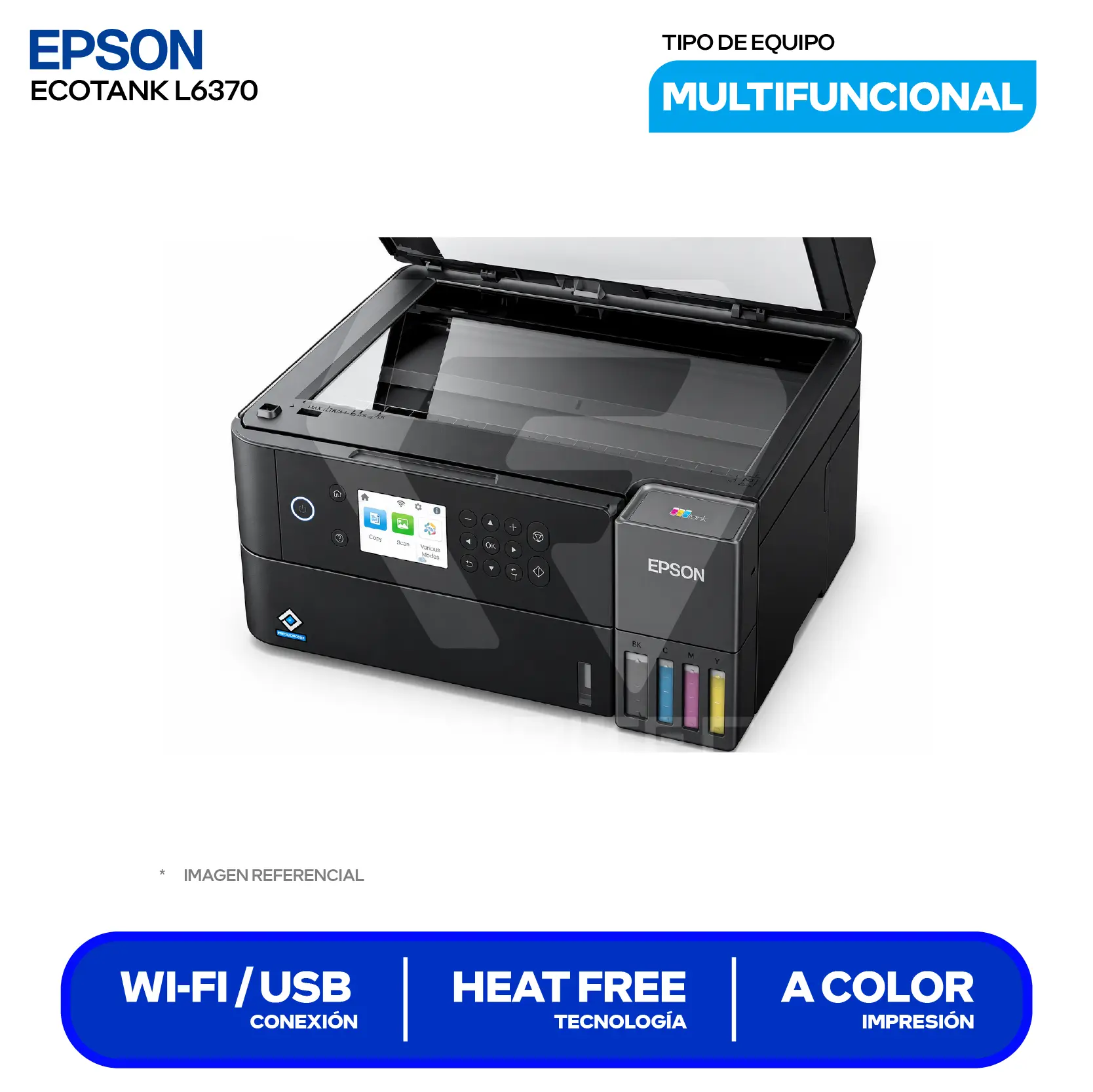 Impresora Multifuncional Epson EcoTank L6370 (C11CL43301) Wi-Fi Dual Band, Ethernet, USB