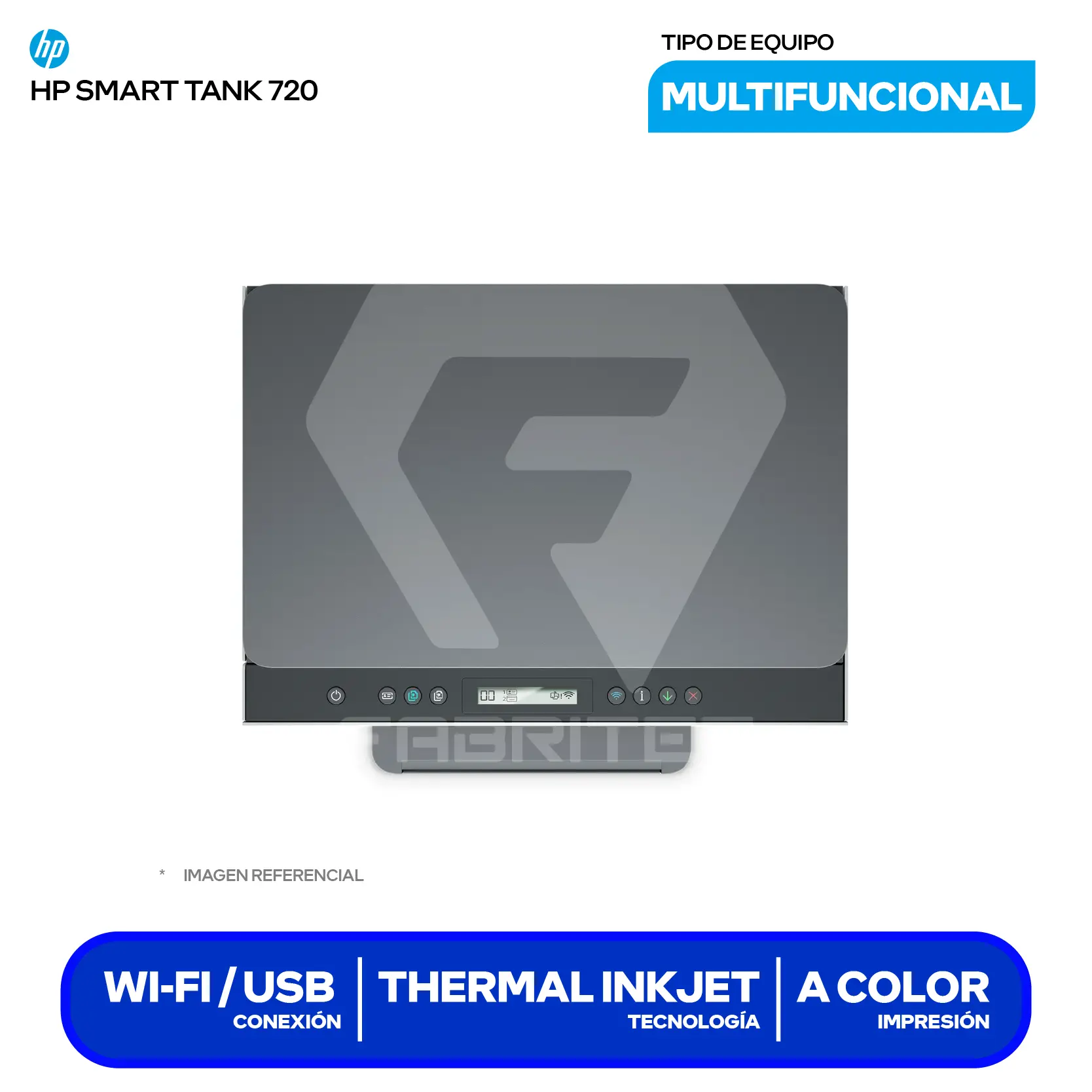 Impresora Multifuncional HP Smart Tank 720 (6UU46A#AKY) WiFi Dual Band